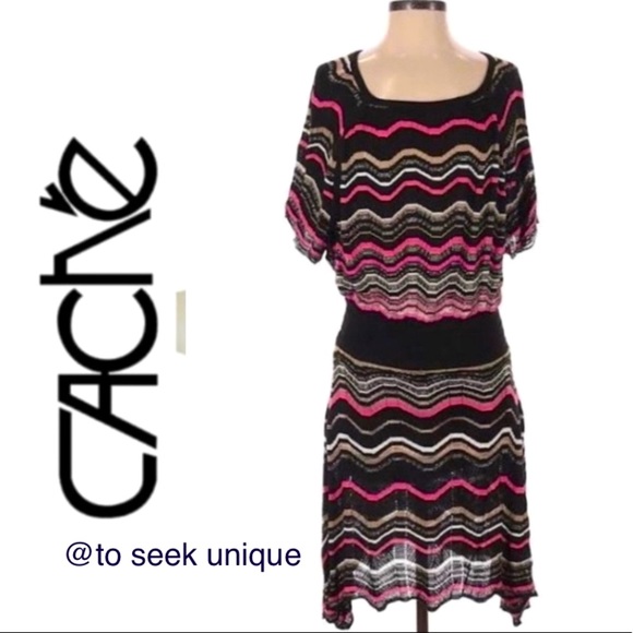 CACHE Boho Crochet chevron dress, multicolor - Picture 8 of 16